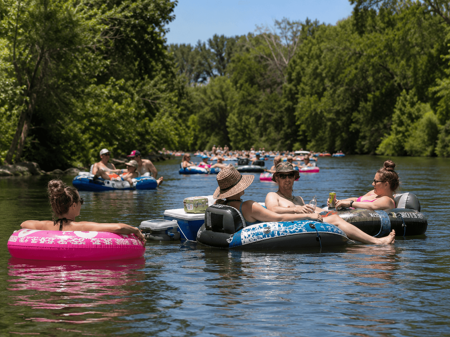 People floating the Boise River